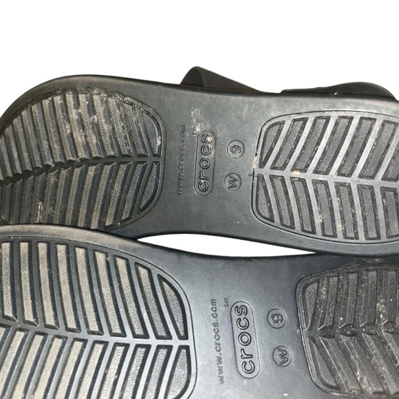 Crocs literide WOMENS BROOKLYN PLATFORM Black WEDGE SANDAL size 9 - Picture 5 of 5